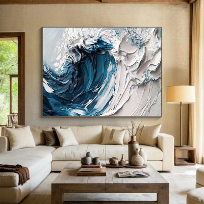 3D Ocean Wave Relief Art for Nautical - Themed Restaurant Dining Walls DLZ3257