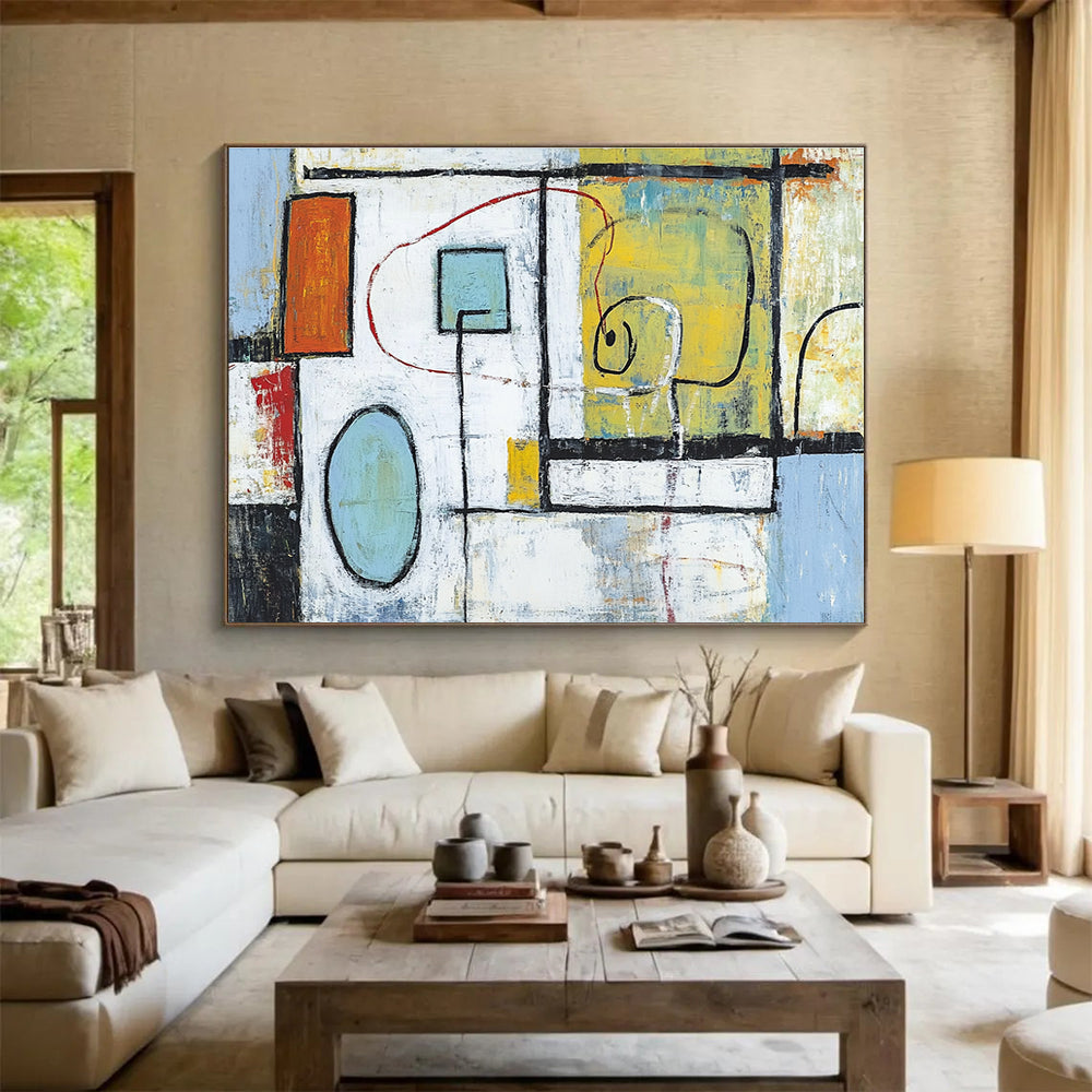 Abstract Geometric Composition Art for Creative Studio & Modern Office Lounge SC194