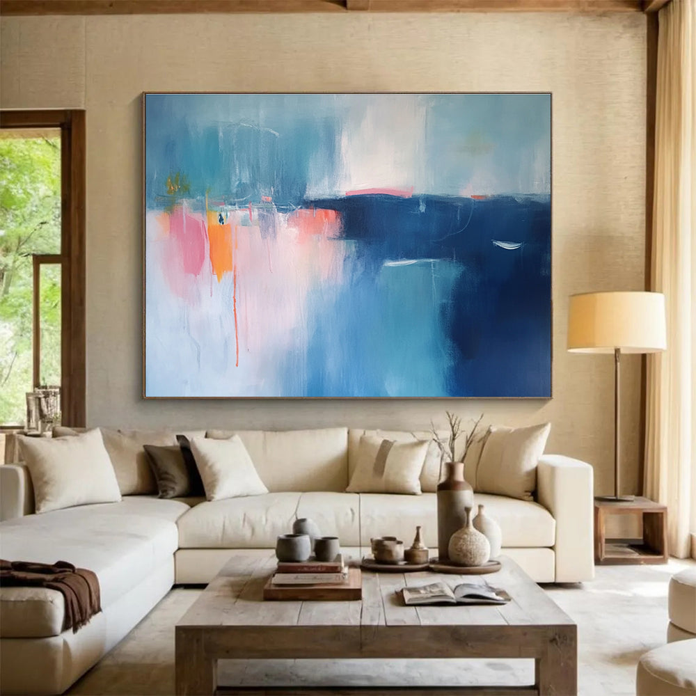 Soft - Hued Coastal Abstract Art for Seaside Spa & Light - Filled Bedroom SC063