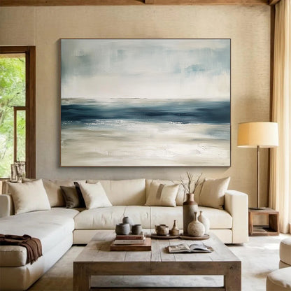 Soft Toned Seascape Art for Coastal Home Bedroom & Relaxing Spa Lounge SC277