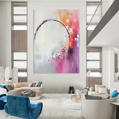 Purple and Orange Abstract Circle for Bohemian - Style Lounge & Art Gallery Foyer STSC429