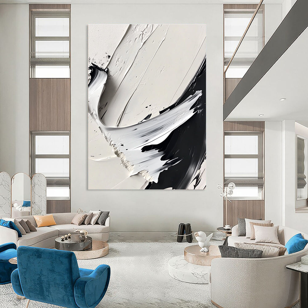Black and White Textured Abstract for Modern Art Gallery & Industrial - Chic Loft STSC507