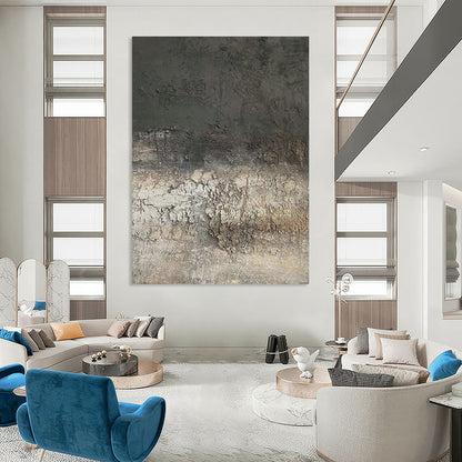Gray - Brown Textured Art for Industrial Loft & Art Gallery Installation DLZ1844