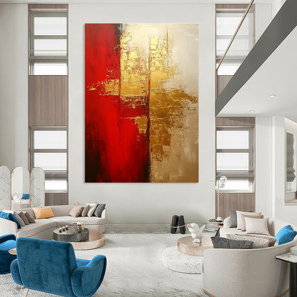 Red and Gold Abstract for Luxury Hotel Lobby & Upscale Dining Room STSC824