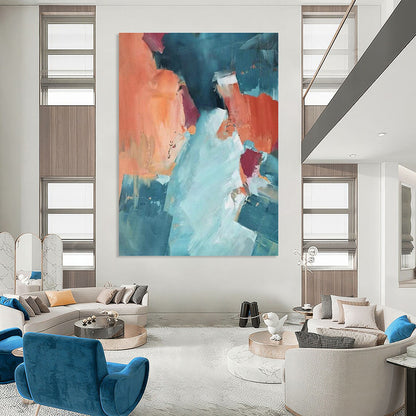 Color - Block Abstract Art for Eclectic Home Dining Nooks DLZ0276