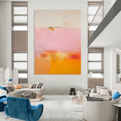 Pink - Orange Abstract Art for Romantic Restaurant & Feminine Boutique DLZ2084