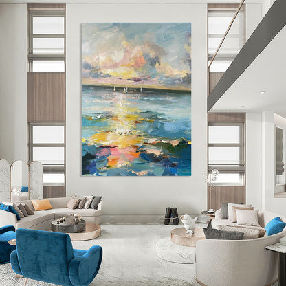 Seaview Sailboats Art for Living Room & Cottage DLZ0338