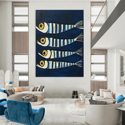 Striped Fish Art for Coastal Kitchen & Nautical - Themed Bar DLZ2100