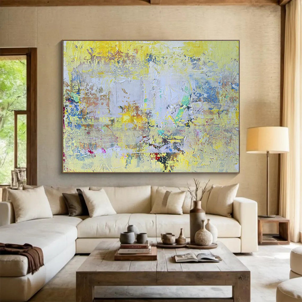 Yellow - Toned Colorful Abstract Art for Creative Coworking Space Lounges DLZ2578