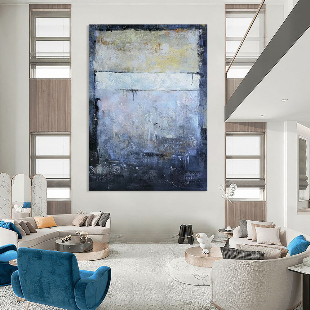 Light Blue Abstract Block Art for Dining Room & Hotel Lobby DLZ2275