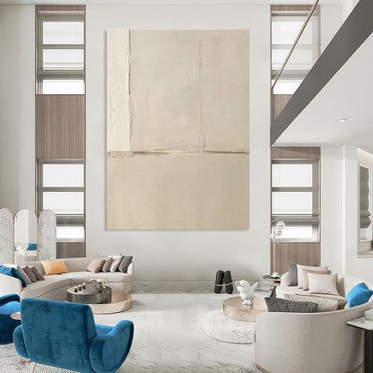 Minimalist Beige Abstract Art for Scandinavian - Style Nursery & Neutral - Toned Spa DLZ0854