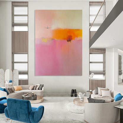 Pink and Orange Landscape Abstract for Coastal Home & Art - Themed Hotel STSC789
