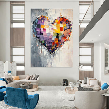 Colorful Patchwork Heart for Bohemian - Style Living Room & Love - Themed Gallery STSC559