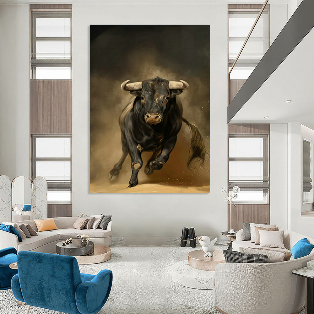 Charging Bull Art for Sports Bar & Rodeo - Themed Restaurant DLZ1416