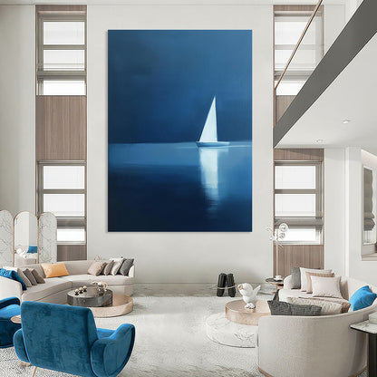 Another Sailboat in Blue Art for Beachfront Home Living Room & Yacht Club STSC1087