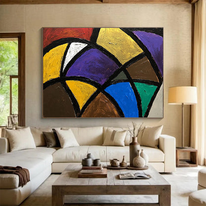 Colorful Geometric Mosaic Art for Modern Living Room & Creative Office SC440