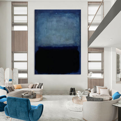 Blue - Black Minimalist Art for Nautical - Themed Restaurant & Contemporary Bedroom DLZ2317