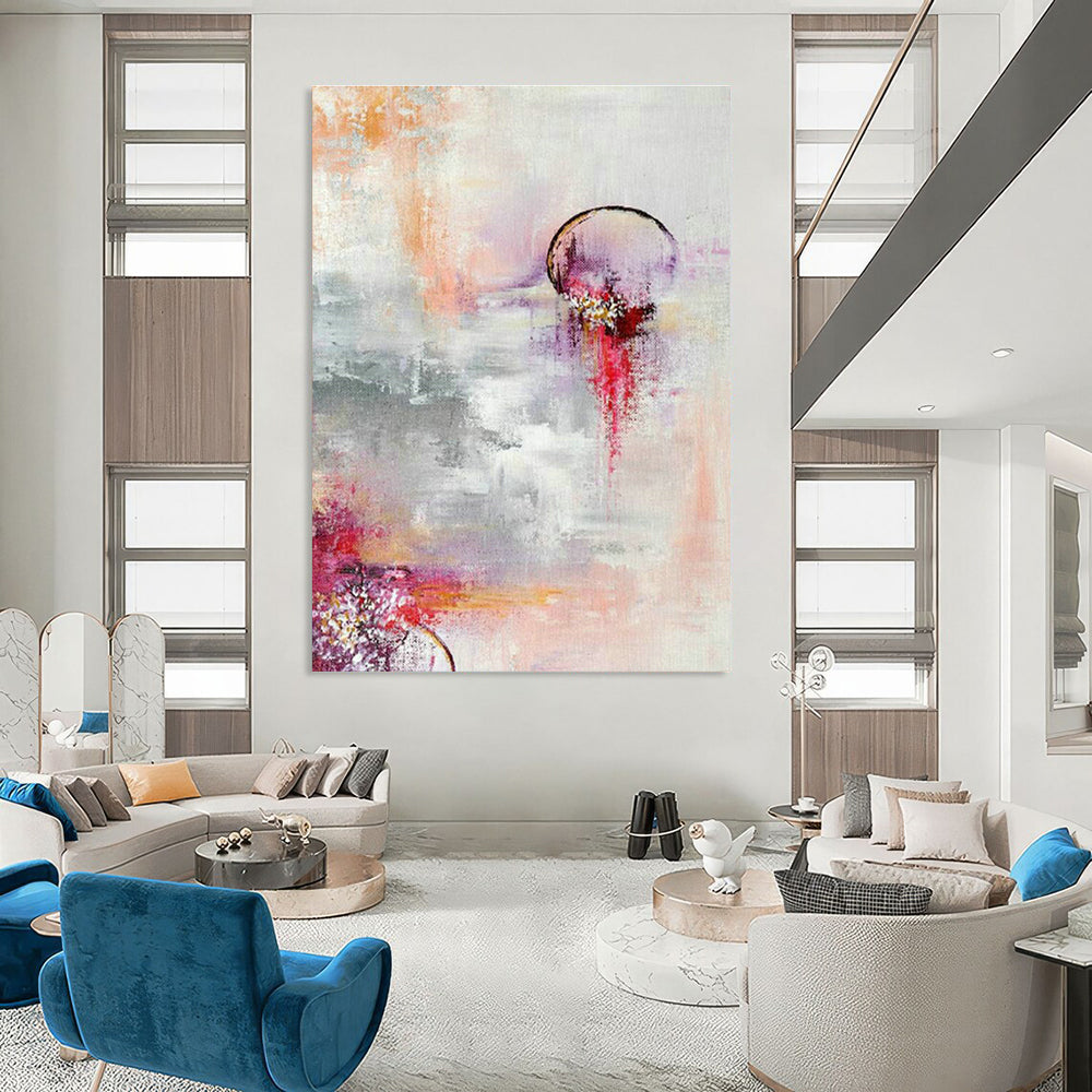 Pink - Purple Abstract Art for Bridal Suite Bedroom Walls DLZ0038