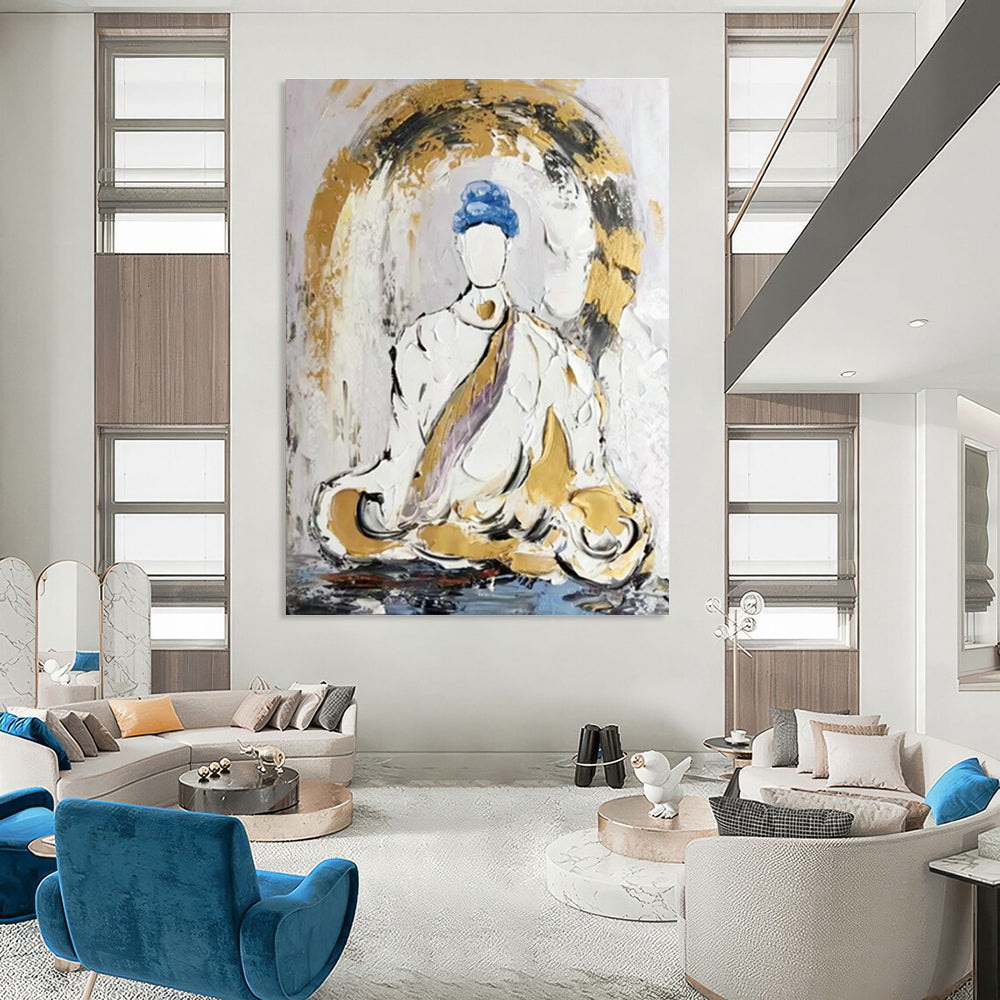 Abstract Buddha Painting for Zen Meditation Room & Spiritual Home Decor DLZ0862