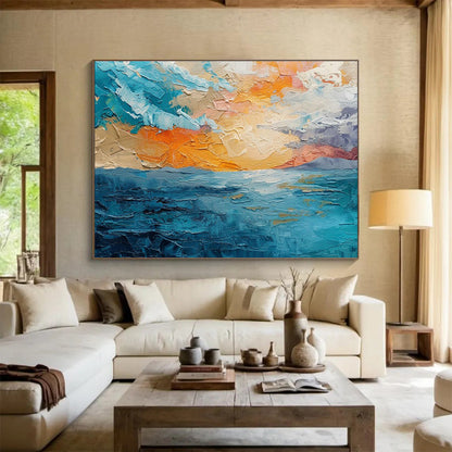 Seaside Oil Painting Art for Coastal - Themed Bedroom DLZ2887