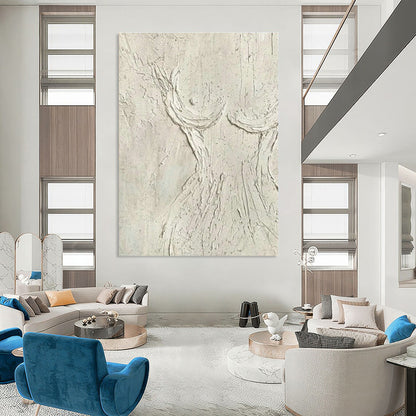 White Relief Tree Shadow Art for Scandinavian - Style Nursery & Nature - Lover’s Reading Nook DLZ0996