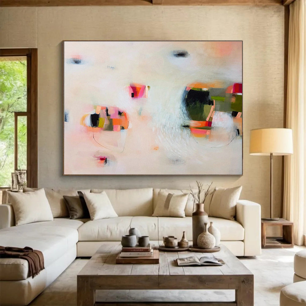 Pink - White Minimalist Abstract Art for Delicate Nurseries DLZ2418