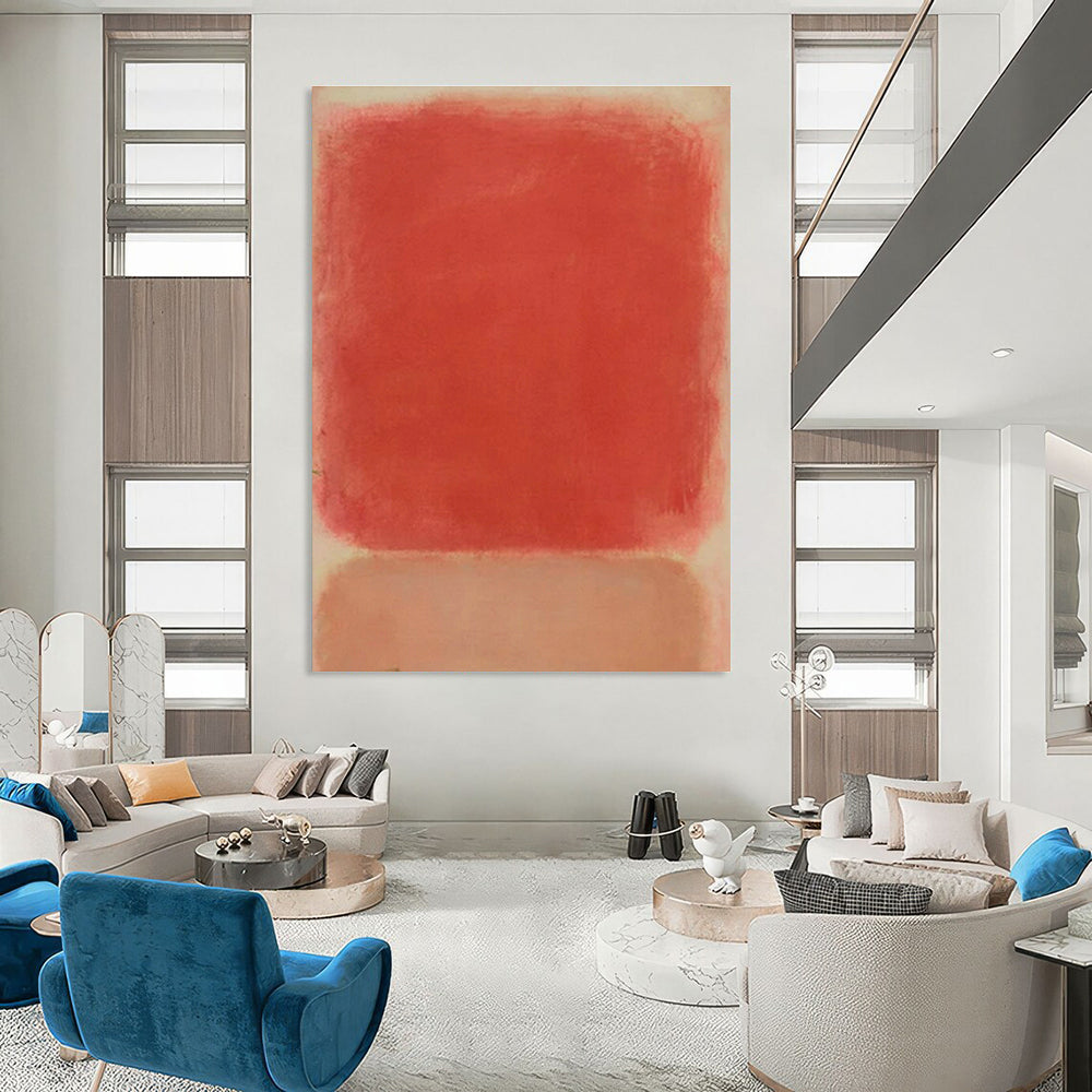 Red Color Block Art for Contemporary Office & Bold Bedroom DLZ1782