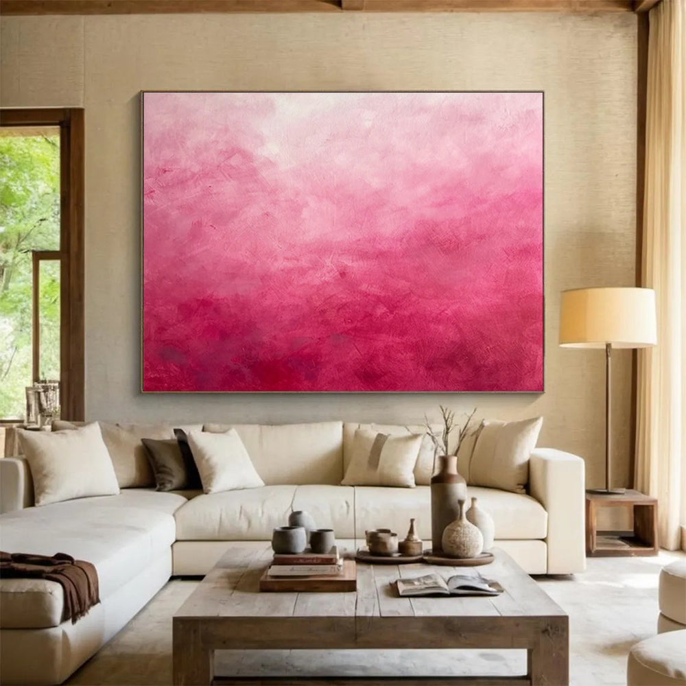 Pink Gradient Abstract Art for Romantic Bedroom Accents DLZ2656