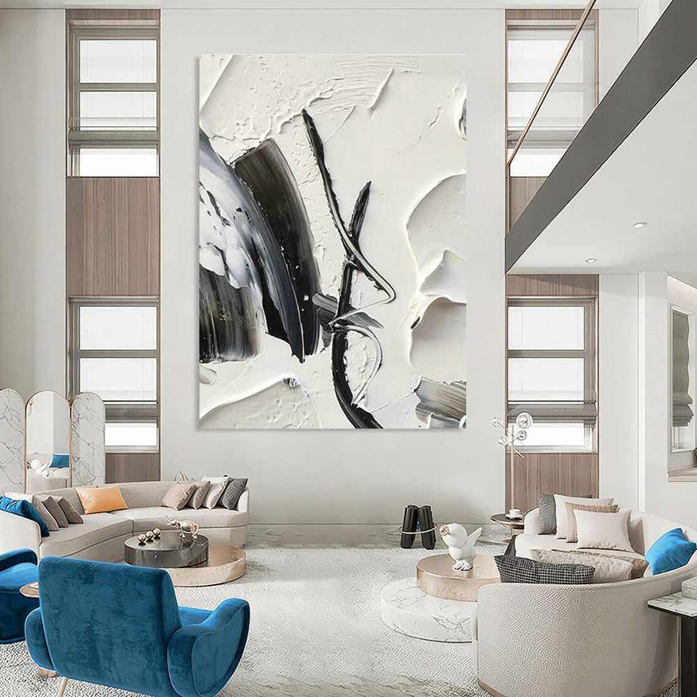 Monochrome Textured Abstract for Industrial Loft Office & Avant - Garde Café DLZ1571