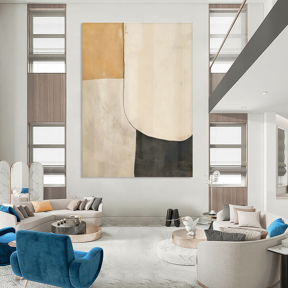 Geometric Patchwork Abstract Art for Modern Design Studio & Minimalist Living Room DLZ1941