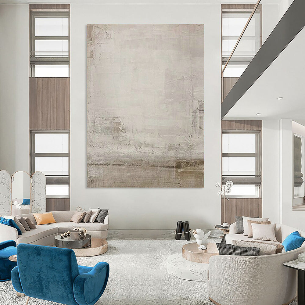 Gray - White Textured Art for Industrial Loft & Minimalist Bedroom DLZ1876