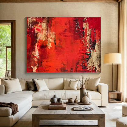 Red - Brown Abstract Art for Rustic - Chic Wine Bar Interiors DLZ2680