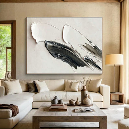 Black - White Abstract Art for Modern Art Gallery Monochrome Exhibits DLZ3292
