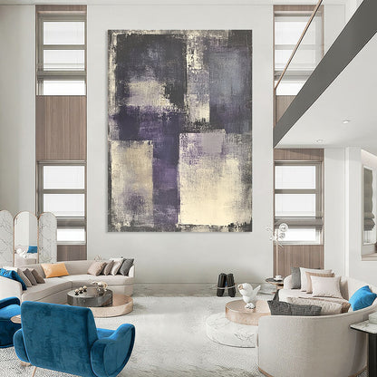 Serene Purple - Gray Blocks Art for Library & Meditation Room STSC682
