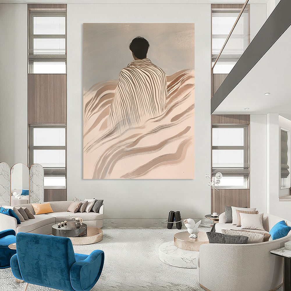 Striped Figure in the Wind Art for Bohemian Home & Wellness Retreat STSC1116