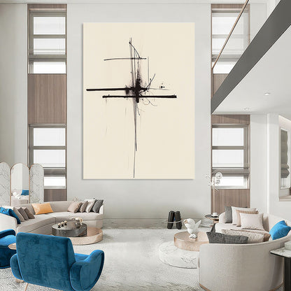 Delicate Black Cross for Minimalist Home Office & Art - Loving Library STSC1245
