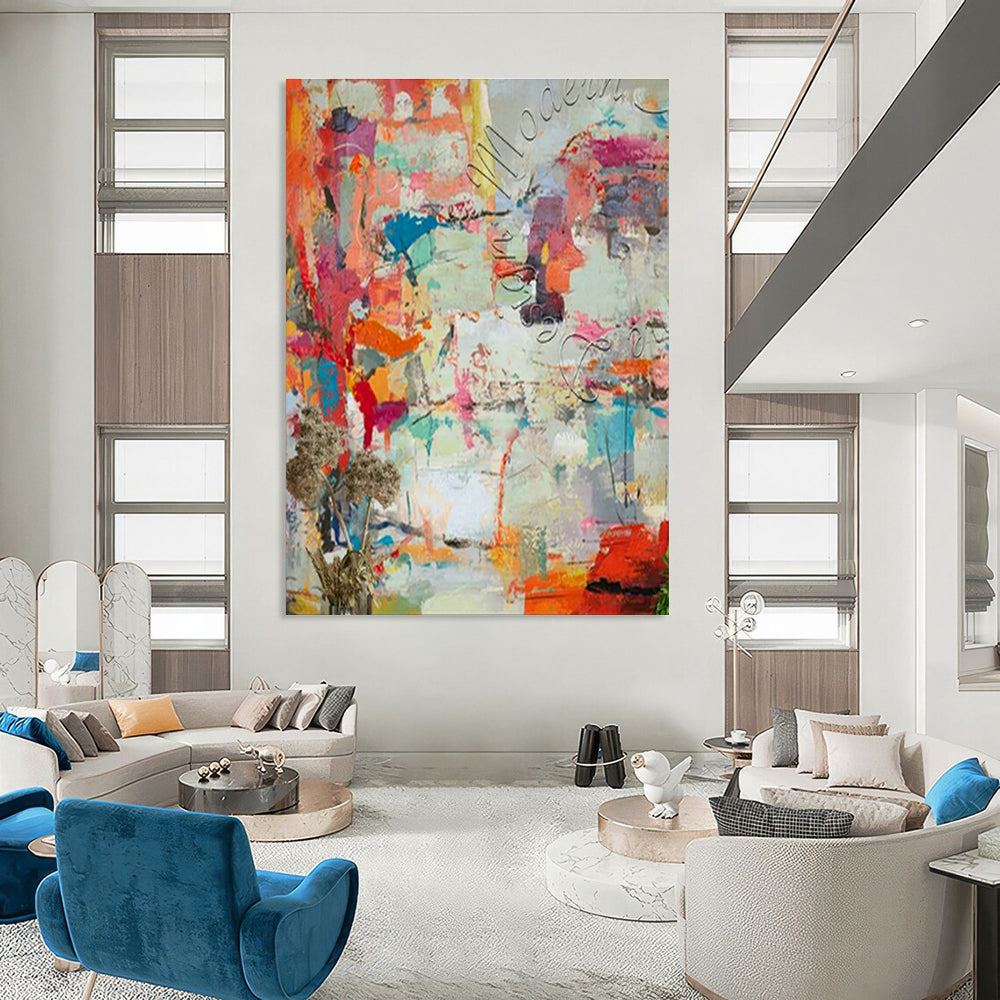 Colorful Abstract Art with Dried Flowers for Bohemian Home & Art Festival Booth DLZ1827