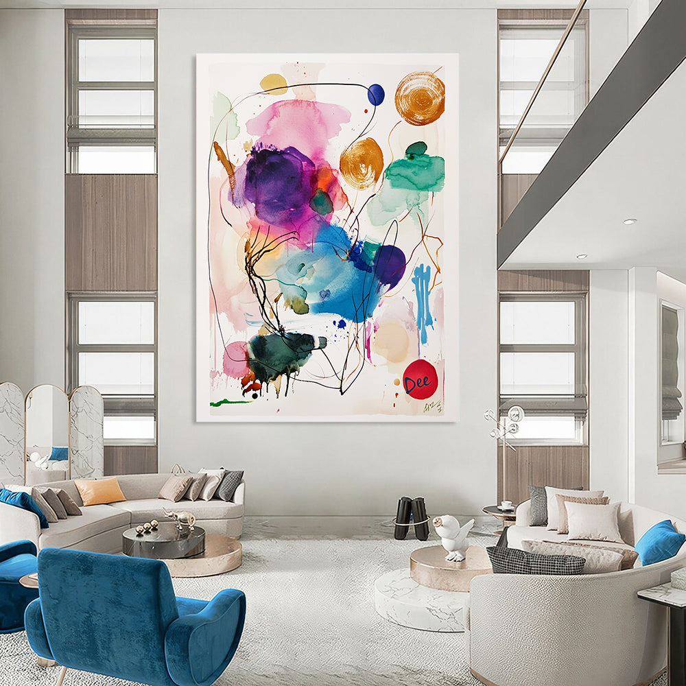 Watercolor Abstract Splashes for Artistic Home Studio & Bohemian Café STSC1046