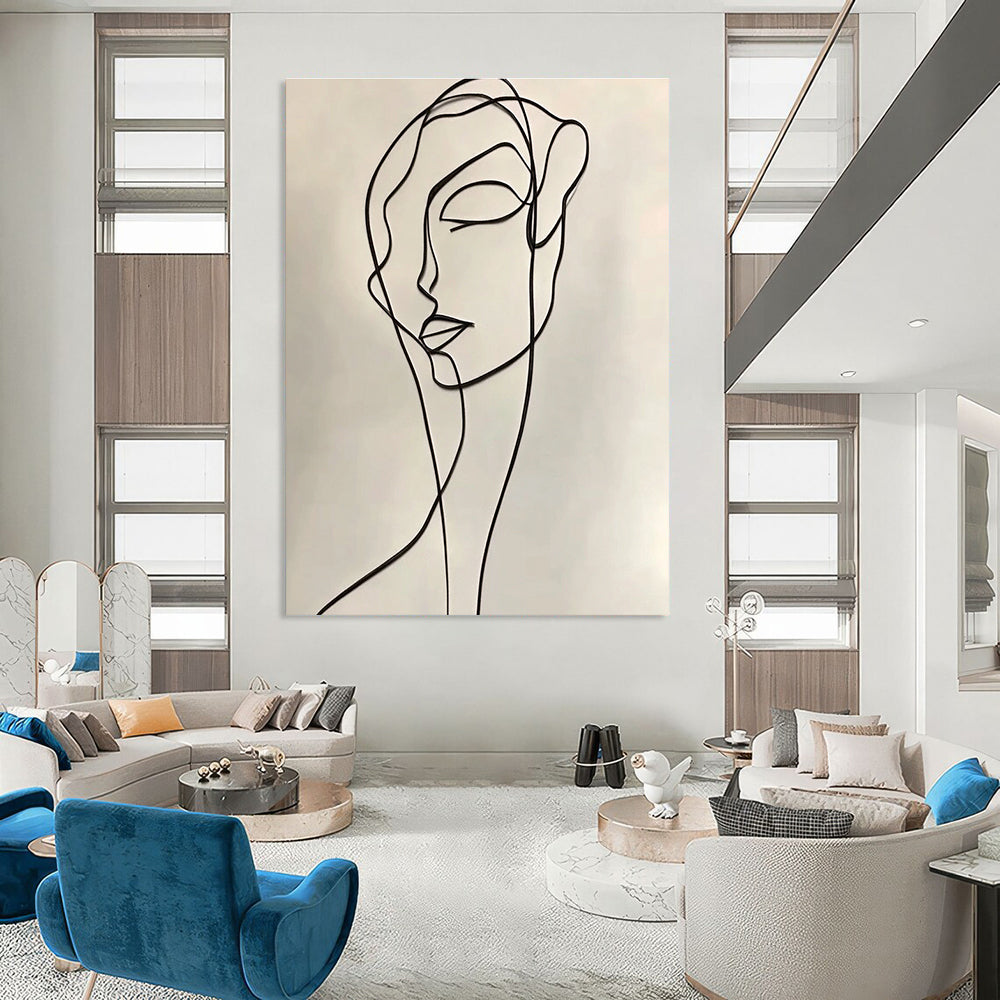Continuous Line Face for Modern Bedroom & Minimalist Office STSC1190