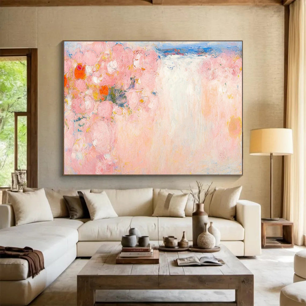 Pink Floral Light - Scene Abstract Art for Charming Vanity Area DLZ2795