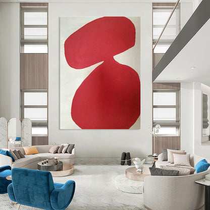 Gray - White - Red Geometric Art for Mid - Century Modern Home & Art - Centric Library DLZ1894