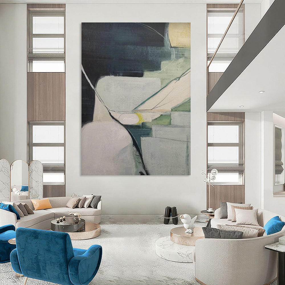 Geometric Cool - Tone Abstract for Scandinavian - Style Wellness Center & Modern Corporate Office DLZ0878