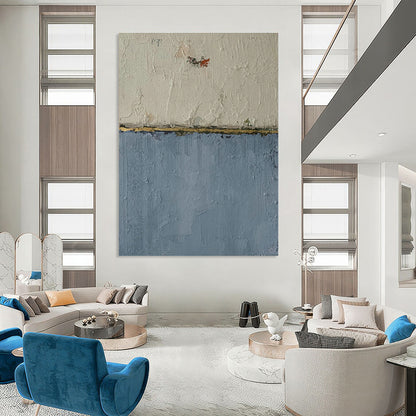 Blue - White - Gold Abstract Art for Living Room & Bedroom DLZ0526