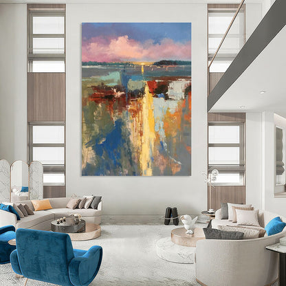 Colorful Coastal Abstract Art for Sunroom & Yacht Club DLZ2278