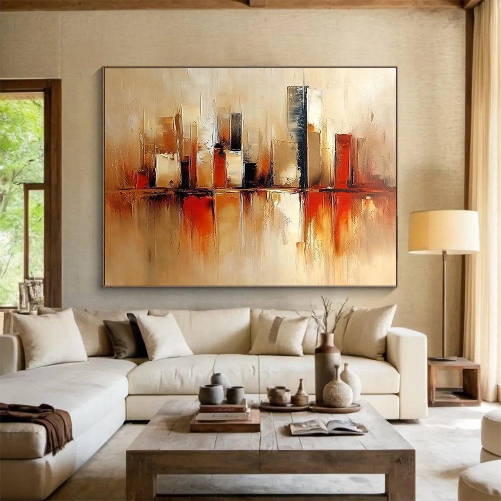 Abstract Cityscape Art for Urban Loft & Architecture - Lover’s Home SC098