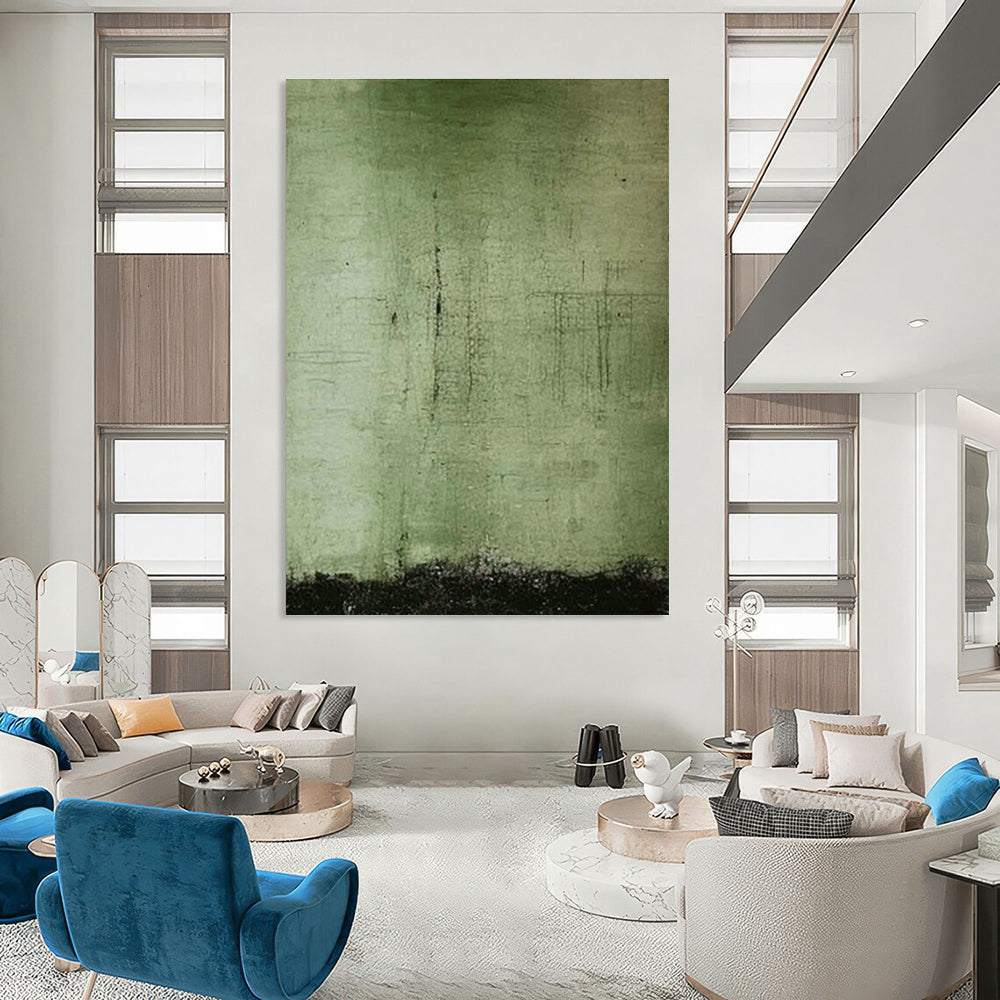 Green Textured Abstract Art for Eco - Friendly Home Offices DLZ0247
