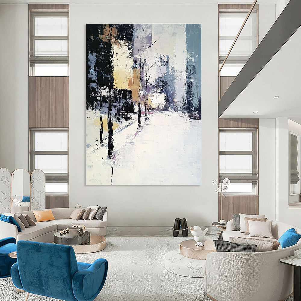 Abstract Urban Winter Scene for Scandinavian - Style Home & Art Gallery Winter Exhibition STSC159