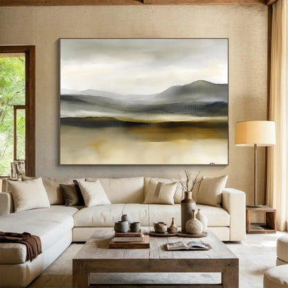 Monochrome Landscape Art for Minimalist Bedroom & Serene Meditation Room SC288