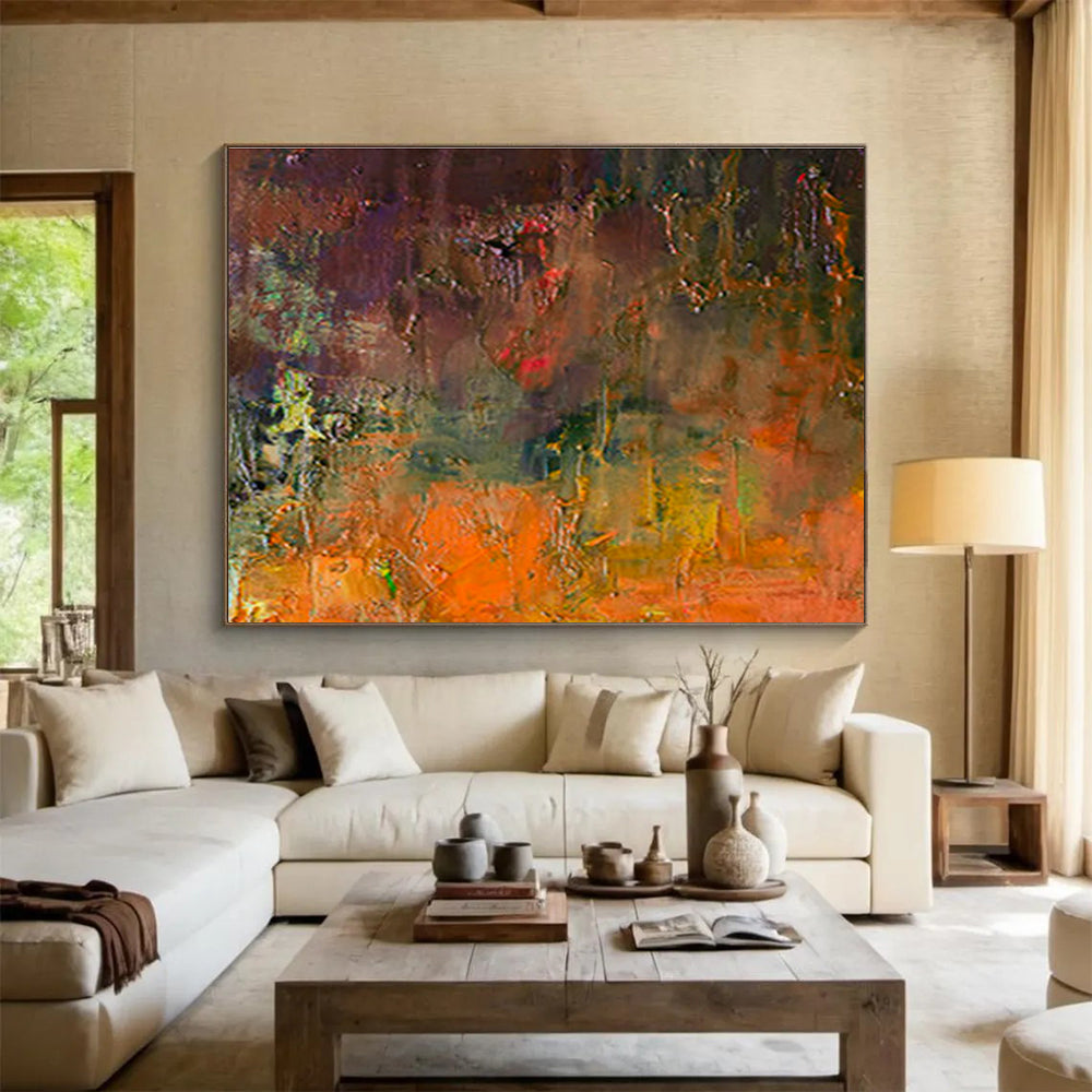 Colorful Hazy Abstract Art for Eclectic Bedroom DLZ2754