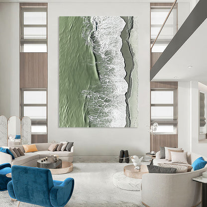 Aerial Green Beach Waves for Coastal Home Office & Beachfront Resort STSC1158